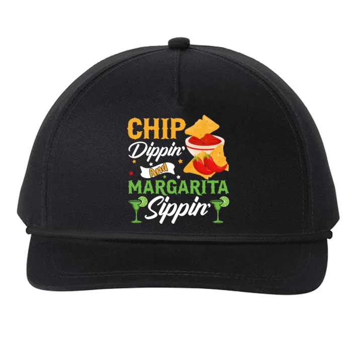 Chip Dippin' And Margarita Sippin Cinco De Mayo T Snapback Five-Panel Rope Hat