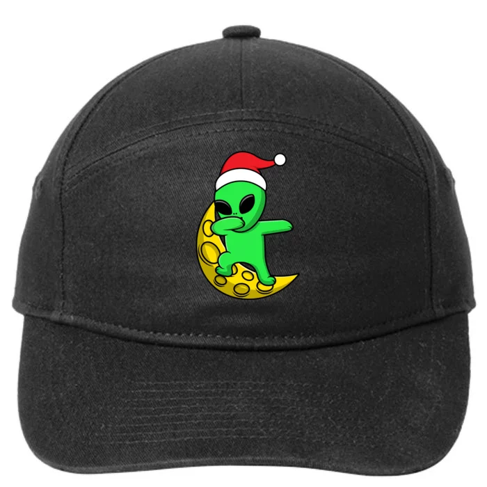 Cute Dabbing Alien Santa Claus 7-Panel Snapback Hat