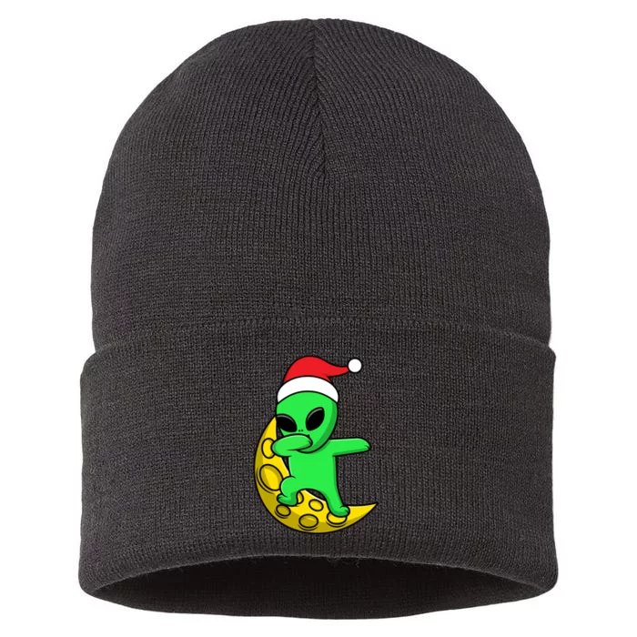 Cute Dabbing Alien Santa Claus Sustainable Knit Beanie