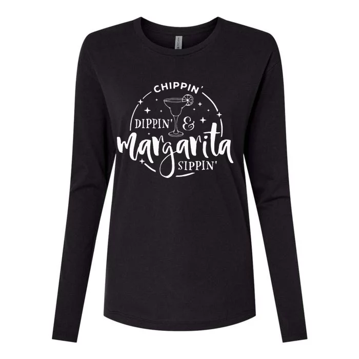 Chip Dippin And Margarita Sippin Cinco De Mayo Womens Cotton Relaxed Long Sleeve T-Shirt