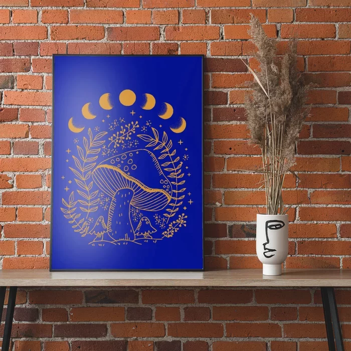 Cottagecore Dark Academia Aesthetic Mushroom Moon Witchy Gift Poster