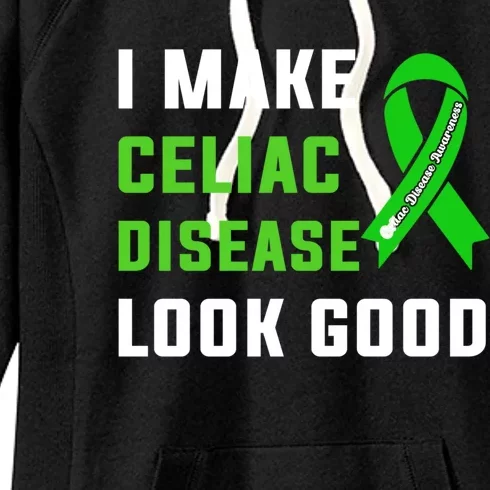 Celiac Disease Awareness Month 2024 Green Ribbon Warrior Gift Women's Fleece Hoodie