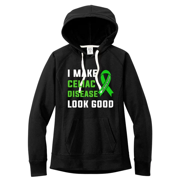 Celiac Disease Awareness Month 2024 Green Ribbon Warrior Gift Women's Fleece Hoodie