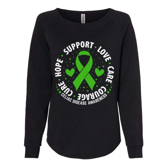 Celiac Disease Awareness Support Month Green Ribbon Cute Gift Womens California Wash Sweatshirt