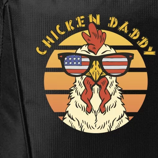 Chicken Daddy American Flag Funny City Backpack