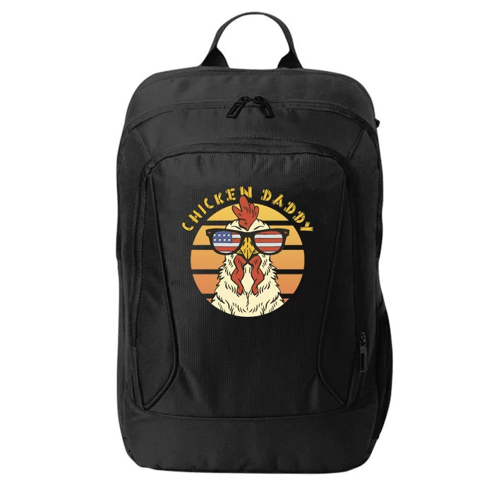 Chicken Daddy American Flag Funny City Backpack