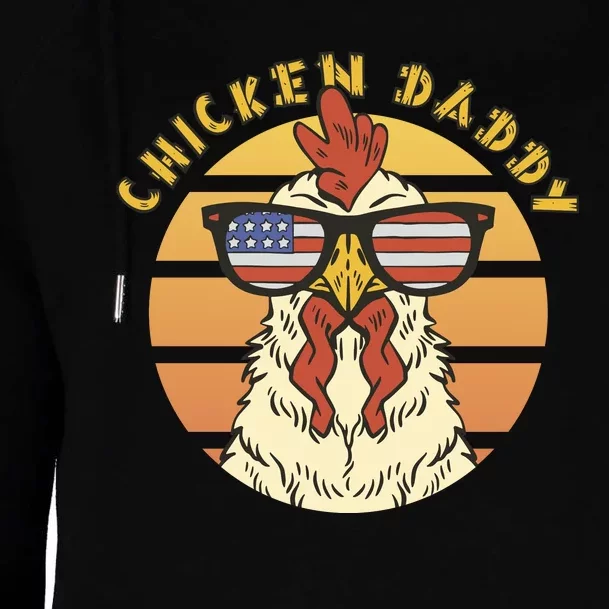 Chicken Daddy American Flag Funny Womens Funnel Neck Pullover Hood