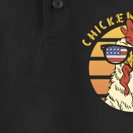 Chicken Daddy American Flag Funny Dry Zone Grid Performance Polo