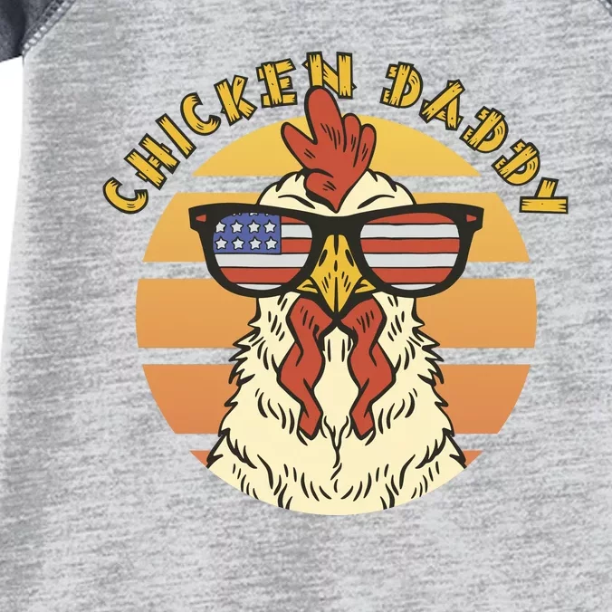 Chicken Daddy American Flag Funny Infant Baby Jersey Bodysuit