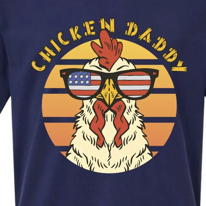 Chicken Daddy American Flag Funny Sueded Cloud Jersey T-Shirt