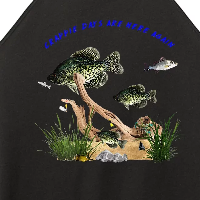 Crappie Days Are Here Again Fun Outdoors Fishing Women’s Perfect Tri Rocker Tank