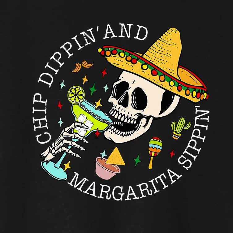 Chip Dippin And Margarita Sippin Cinco De Mayo Drinking Women's Crop Top Tee