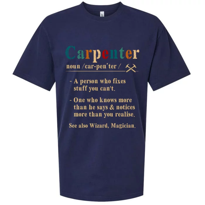 Carpenter Definition A Person Who Fixes Stuff You Can't Gift Sueded Cloud Jersey T-Shirt