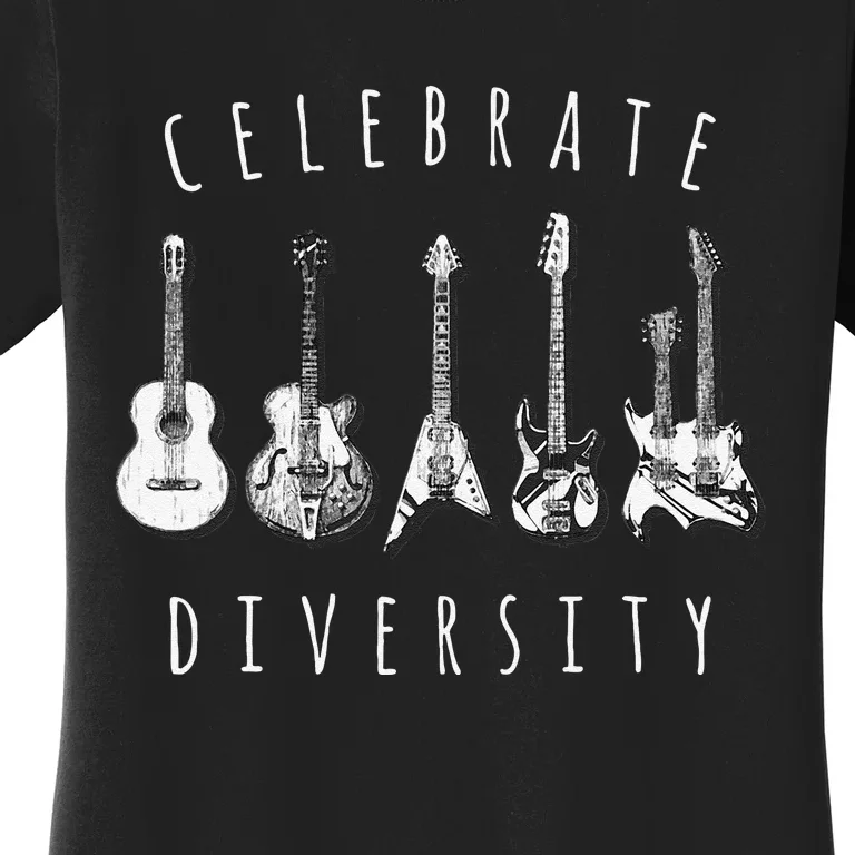 Celebrate Diversity Acoustic Guitar Musician Women's T-Shirt