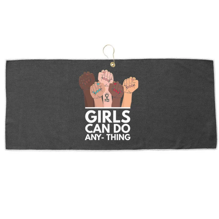 Can Do Anything Power Freedom Woman Feminism Large Microfiber Waffle Golf Towel