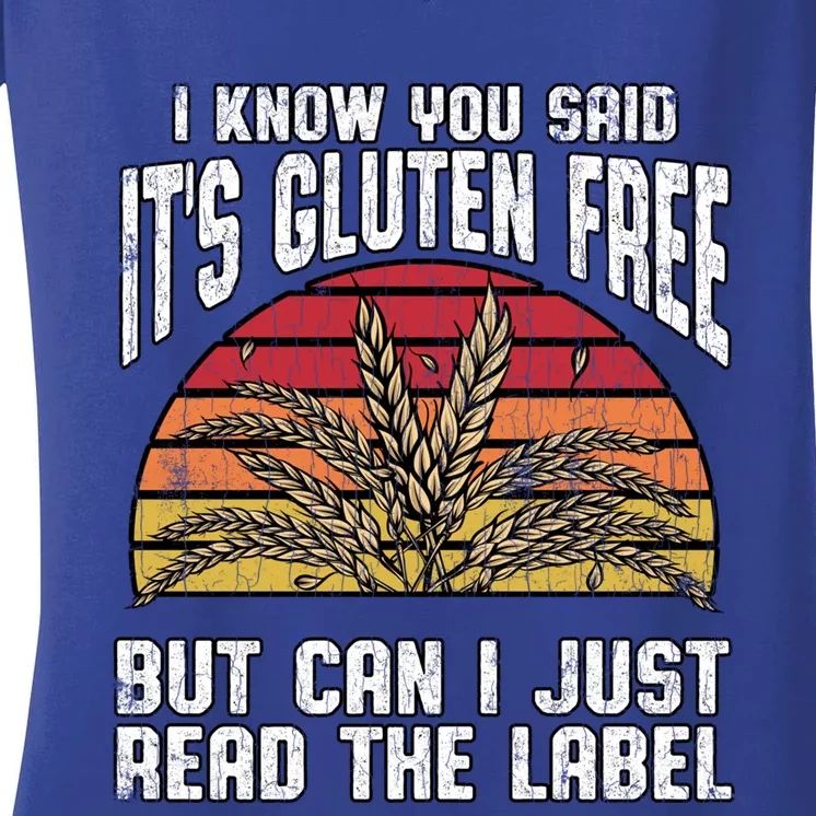 Celiac Disease Awareness Gluten Free Funny Gift Cool Gift Women's V-Neck T-Shirt