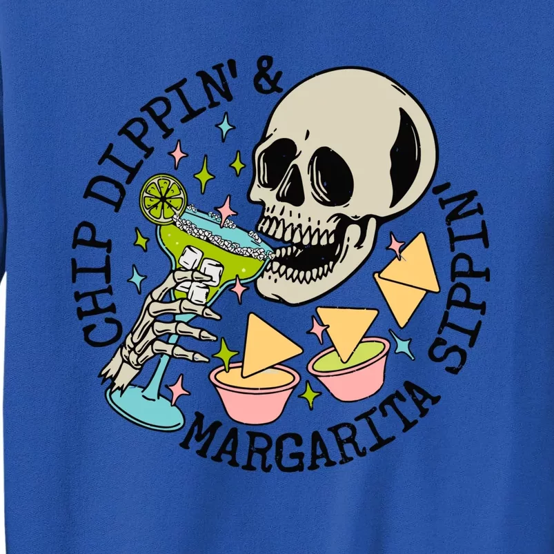 Chip Dippin And Margarita Sippin Skeleton Tall Sweatshirt