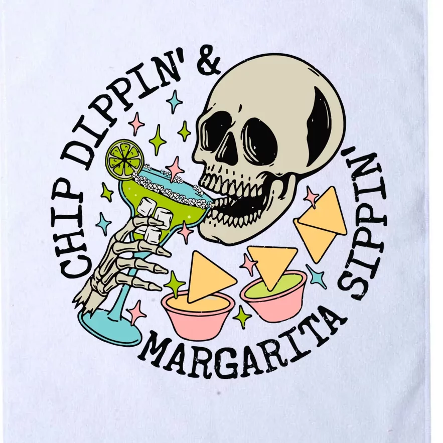 Chip Dippin And Margarita Sippin Skeleton Platinum Collection Golf Towel