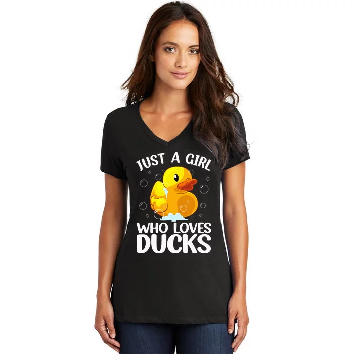 Cute Duck Art For Rubber Duck Lover Women's V-Neck T-Shirt