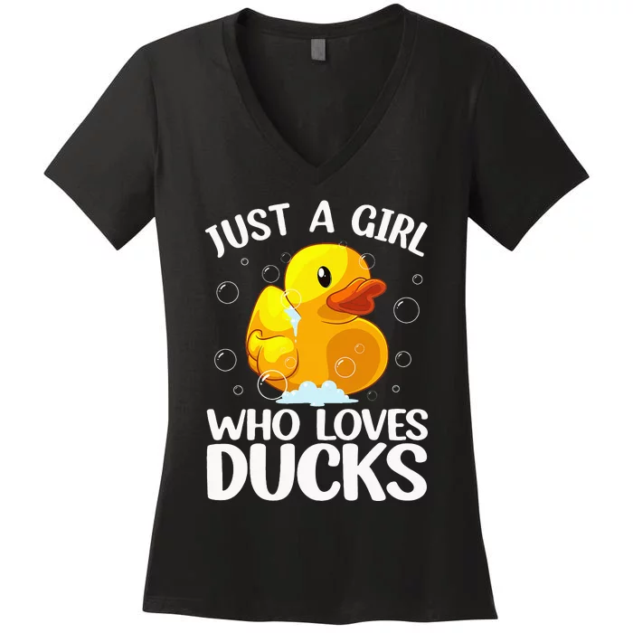 Cute Duck Art For Rubber Duck Lover Women's V-Neck T-Shirt