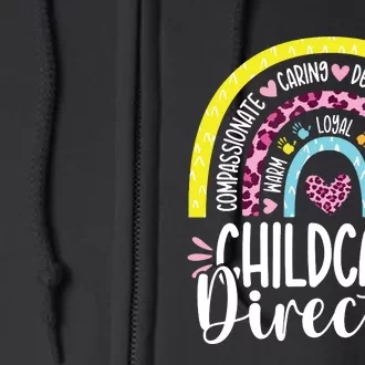 Childcare Director Appreciation Daycare Provider Rainbow Full Zip Hoodie