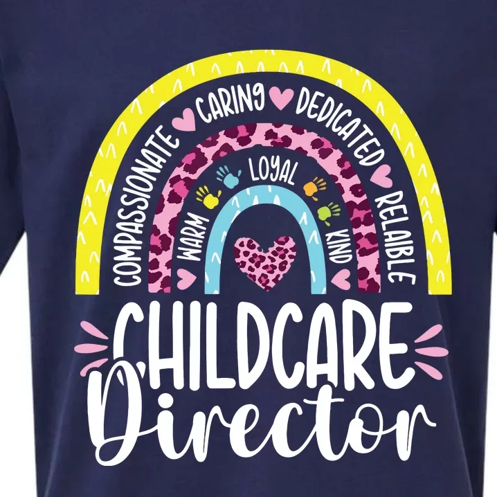 Childcare Director Appreciation Daycare Provider Rainbow Sueded Cloud Jersey T-Shirt