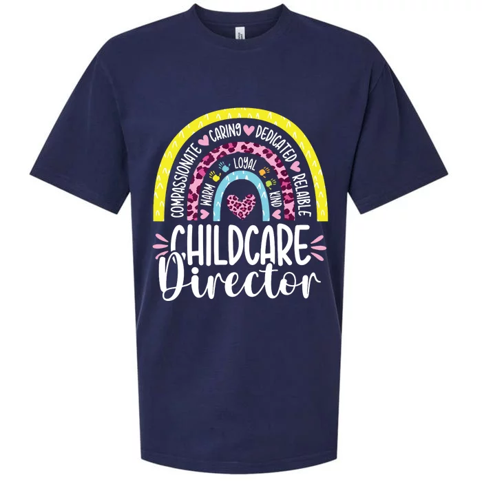 Childcare Director Appreciation Daycare Provider Rainbow Sueded Cloud Jersey T-Shirt