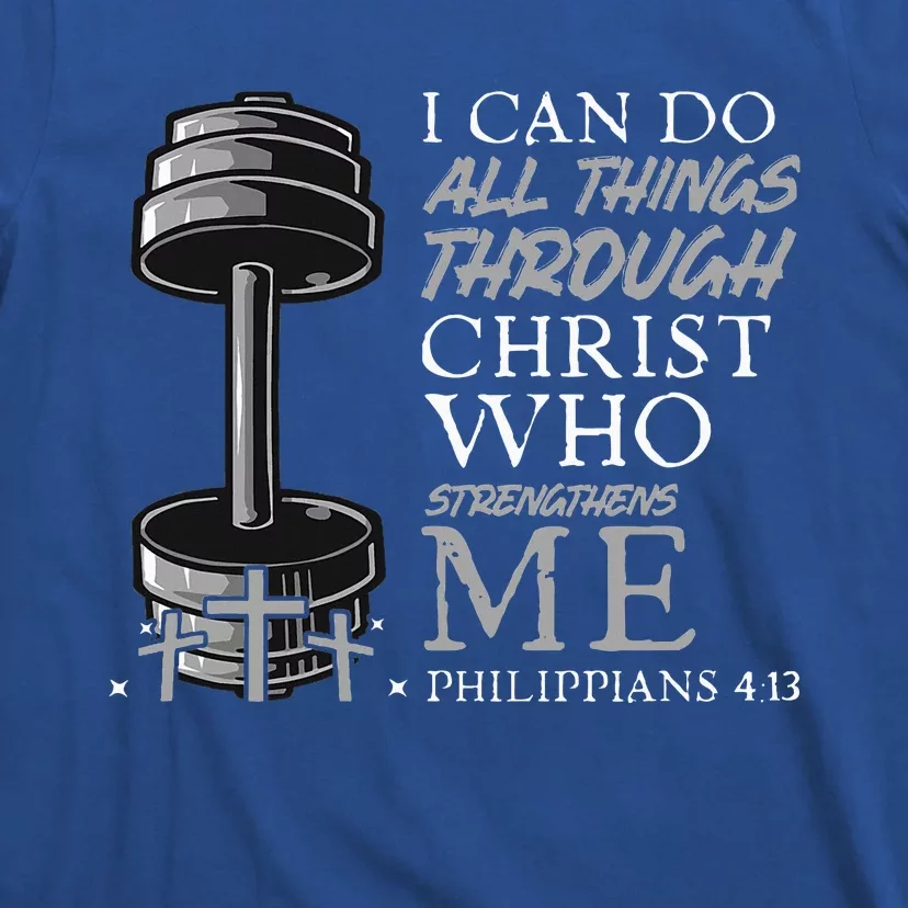 Can Do All Things Weightlifter Gym Christian Bible Verse T-Shirt