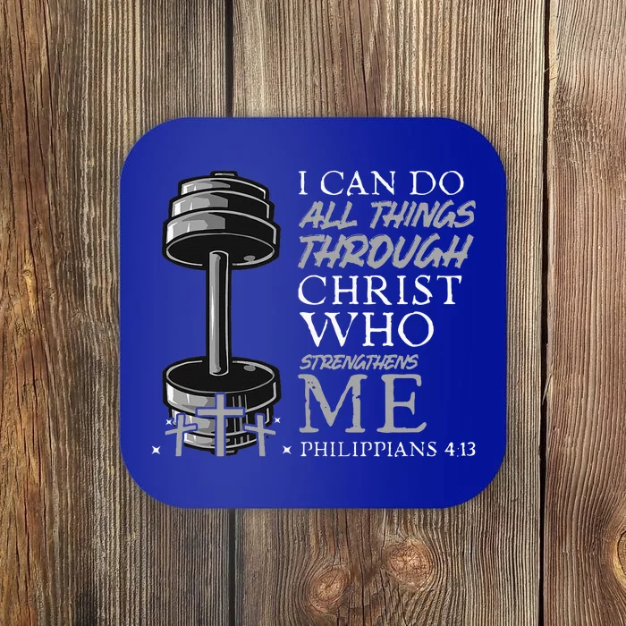 Can Do All Things Weightlifter Gym Christian Bible Verse Coaster