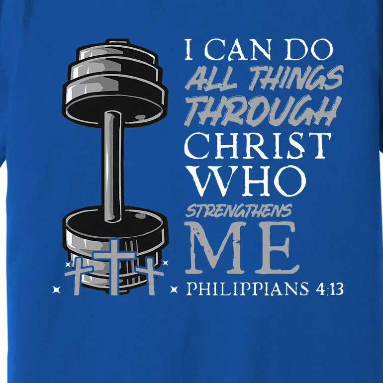 Can Do All Things Weightlifter Gym Christian Bible Verse Premium T-Shirt