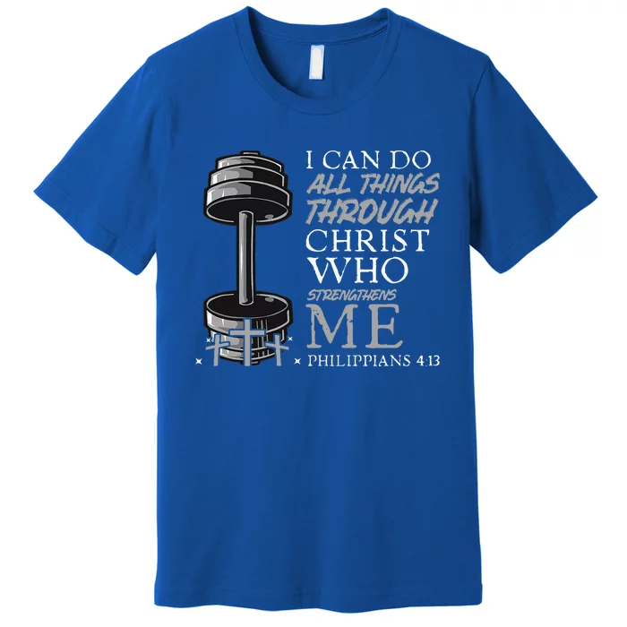 Can Do All Things Weightlifter Gym Christian Bible Verse Premium T-Shirt