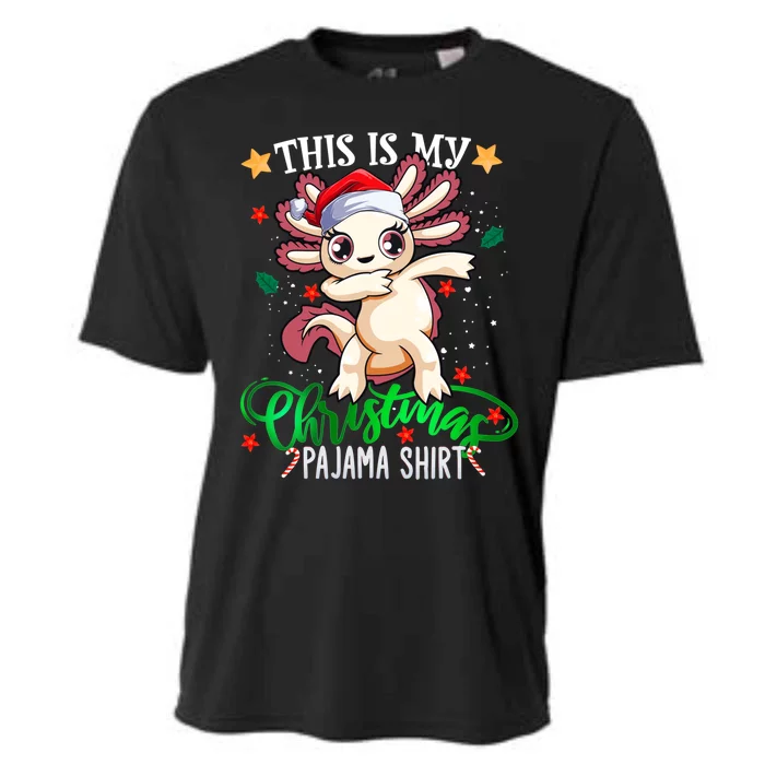 Christmas Dabbing Axolotl Santa This Is My Christmas Pajama Cute Gift Cooling Performance Crew T-Shirt