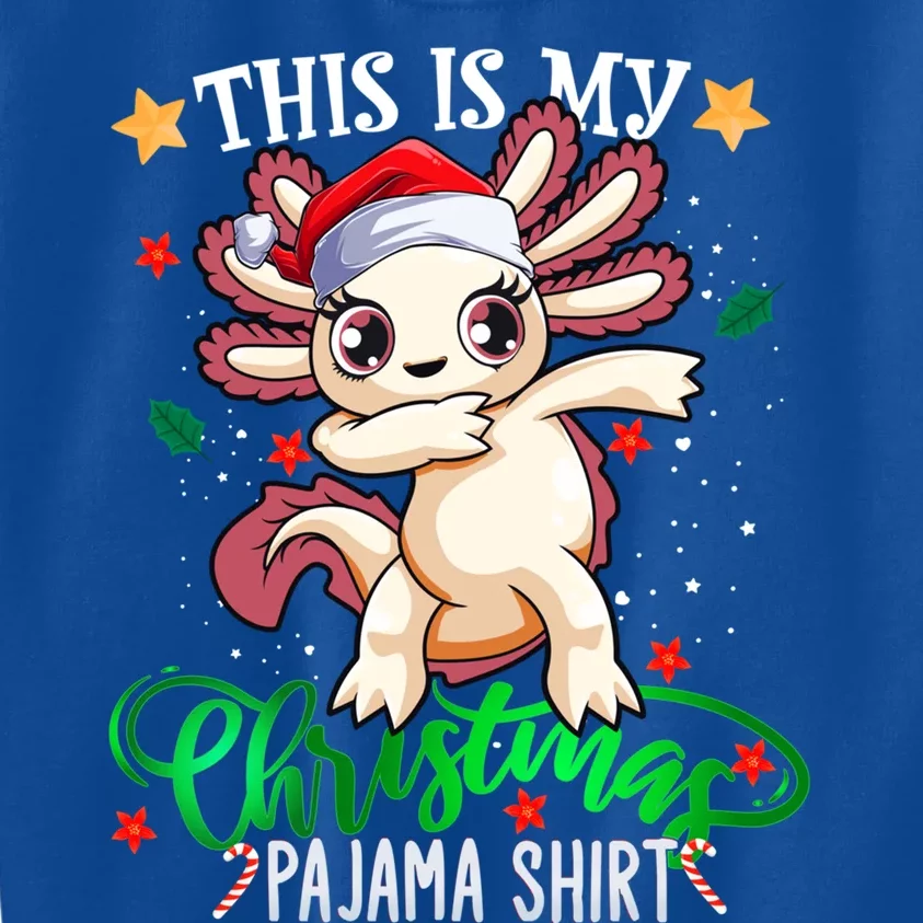 Christmas Dabbing Axolotl Santa This Is My Christmas Pajama Cute Gift Kids Sweatshirt