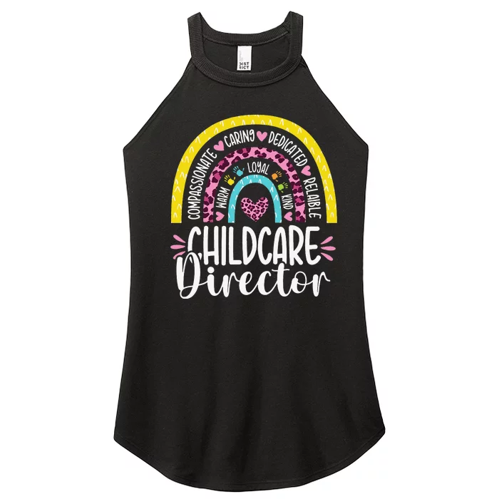 Childcare Director Appreciation Daycare Provider Rainbow Women’s Perfect Tri Rocker Tank