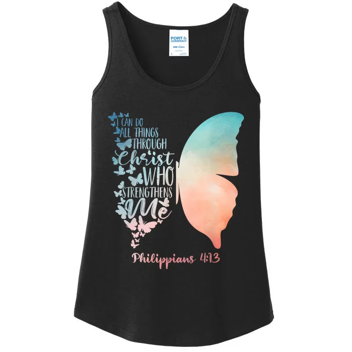 Can Do All Things Through Christ Who Strengthens Me Saying Ladies Essential Tank