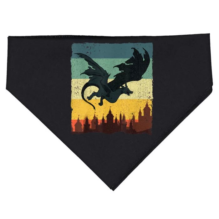 Cool Dragon Art For Women Mythical Vintage Dragon Lover USA-Made Doggie Bandana