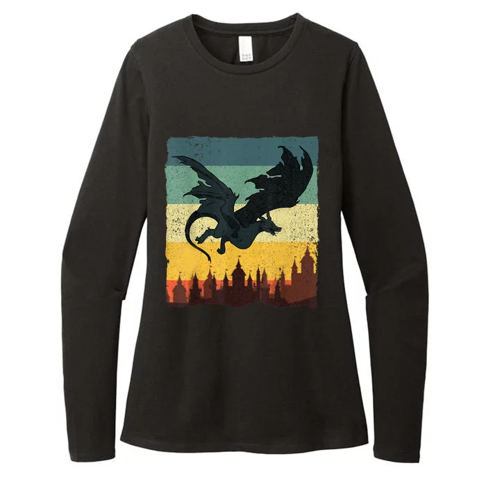 Cool Dragon Art For Women Mythical Vintage Dragon Lover Womens CVC Long Sleeve Shirt