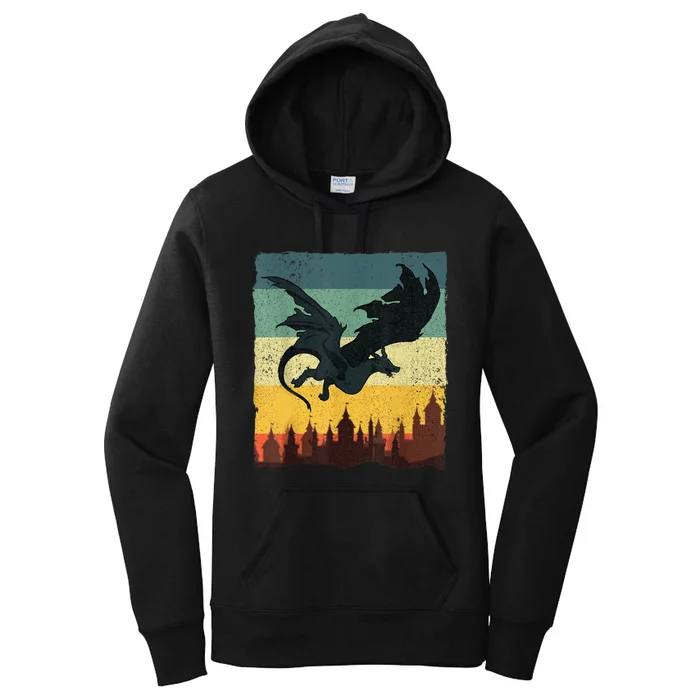 Cool Dragon Art For Women Mythical Vintage Dragon Lover Women's Pullover Hoodie