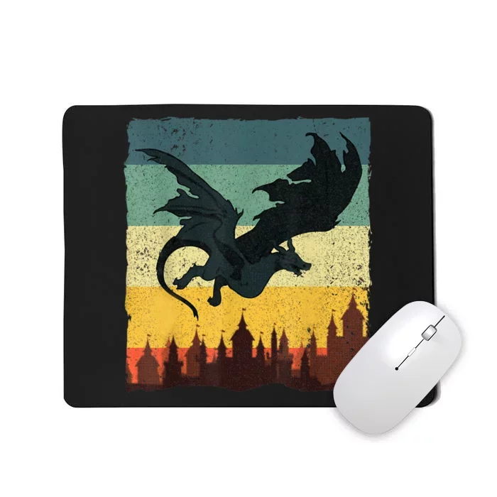 Cool Dragon Art For Women Mythical Vintage Dragon Lover Mousepad