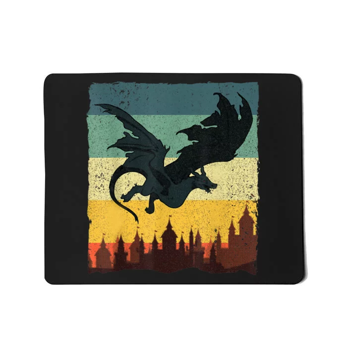 Cool Dragon Art For Women Mythical Vintage Dragon Lover Mousepad