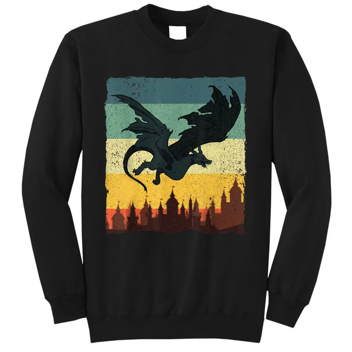 Cool Dragon Art For Women Mythical Vintage Dragon Lover Tall Sweatshirt