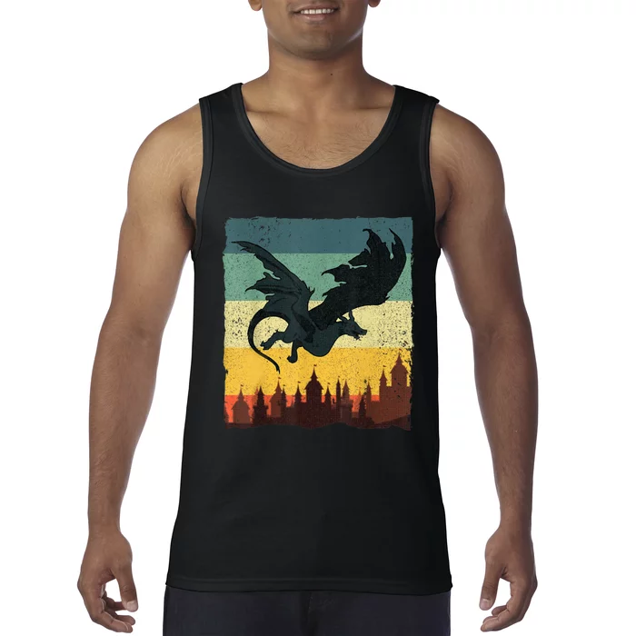 Cool Dragon Art For Women Mythical Vintage Dragon Lover Tank Top