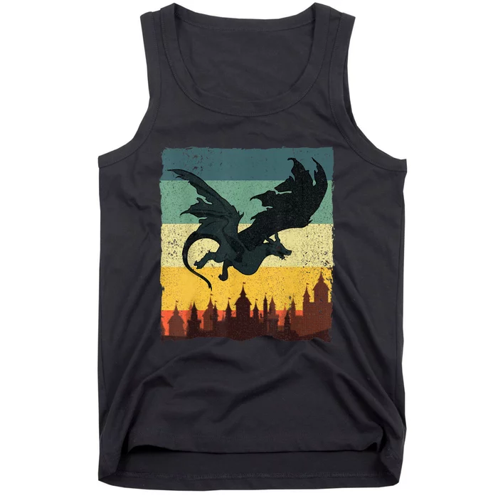 Cool Dragon Art For Women Mythical Vintage Dragon Lover Tank Top