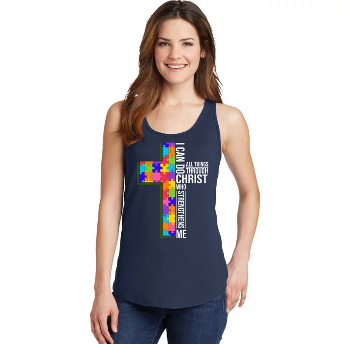 Can Do All Things Through Christ Autism Awareness Ladies Essential Tank