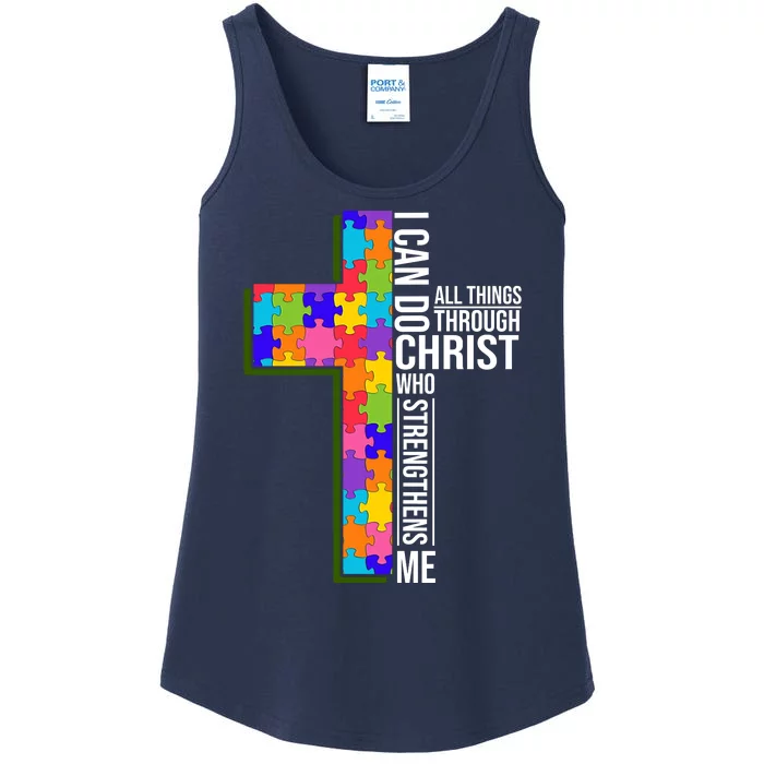 Can Do All Things Through Christ Autism Awareness Ladies Essential Tank