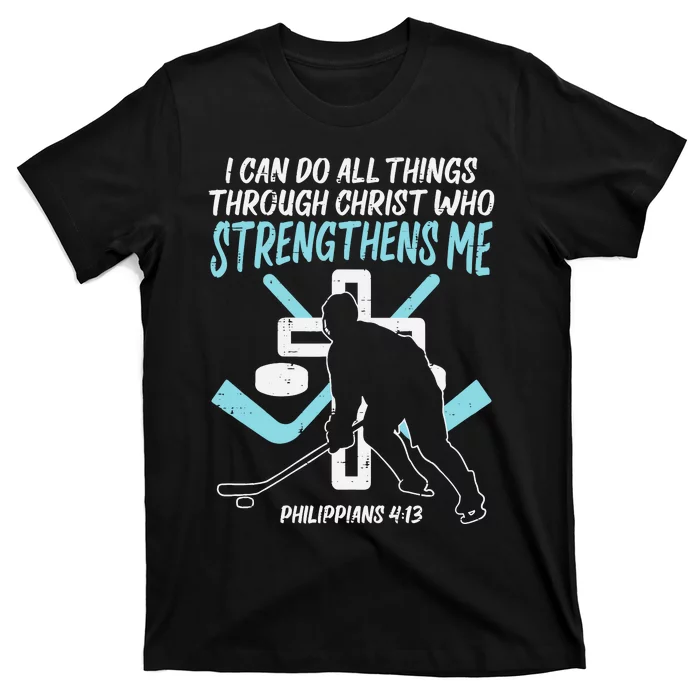 Can Do All Things Ice Hockey Christian Player Goalie T-Shirt