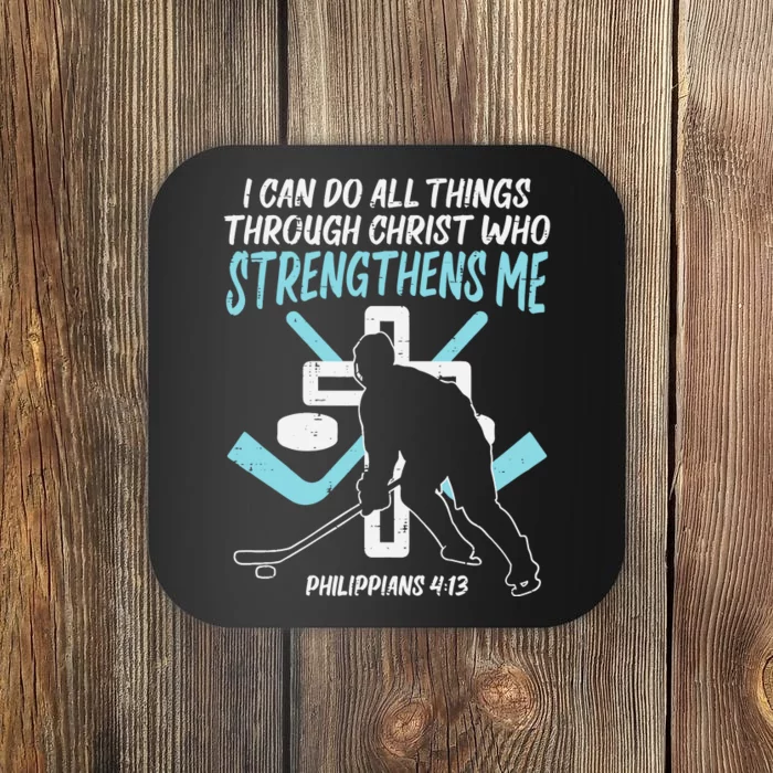 Can Do All Things Ice Hockey Christian Player Goalie Coaster