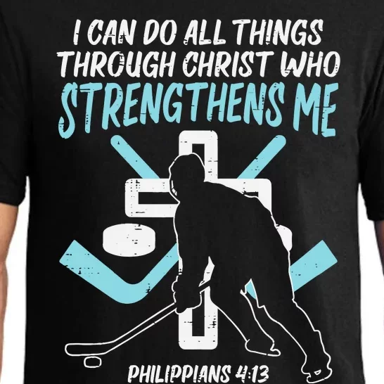 Can Do All Things Ice Hockey Christian Player Goalie Pajama Set