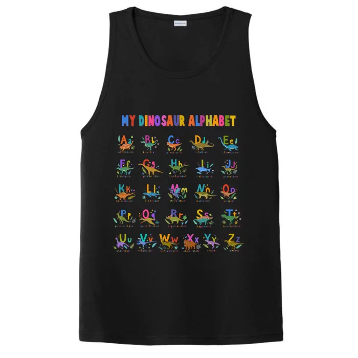 Cool Dinosaur Alphabet Back To School Performance Tank