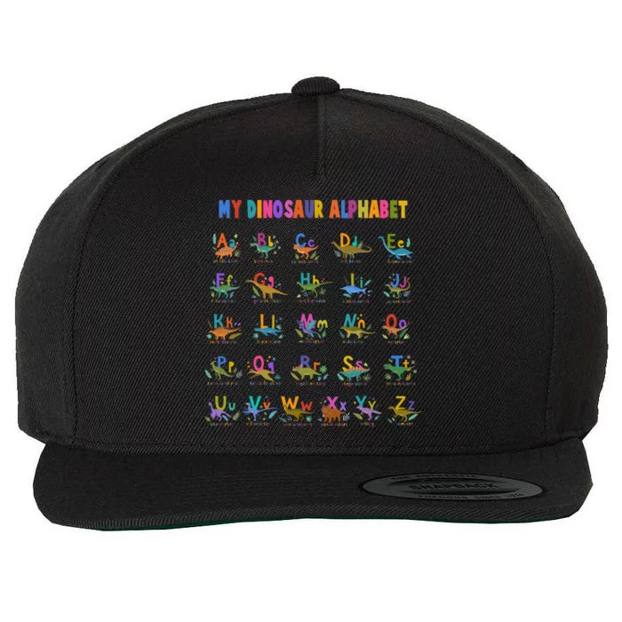 Cool Dinosaur Alphabet Back To School Wool Snapback Cap